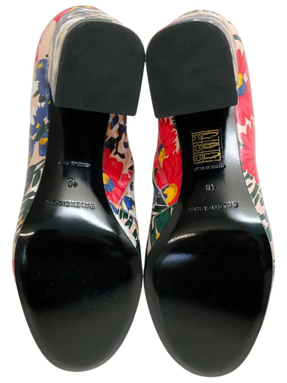 Balenciaga Multi Floral Print Leather Booties - Picture 11 of 12